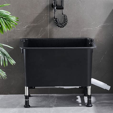 Amazon.com: Black Floor Mount Mop Sink, Utility Sink Laundry Tub, Heavy ...