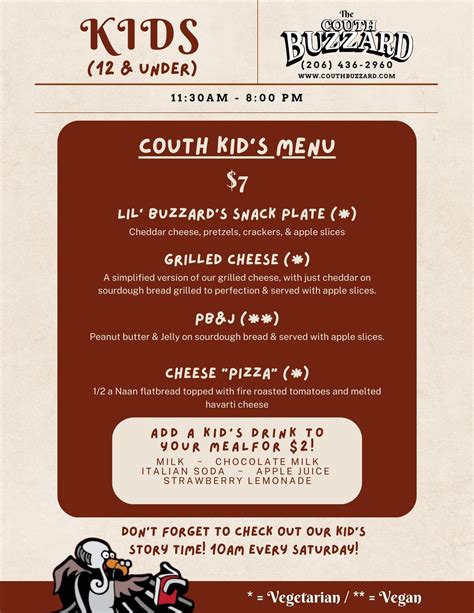 Cafe Menu — The Couth Buzzard