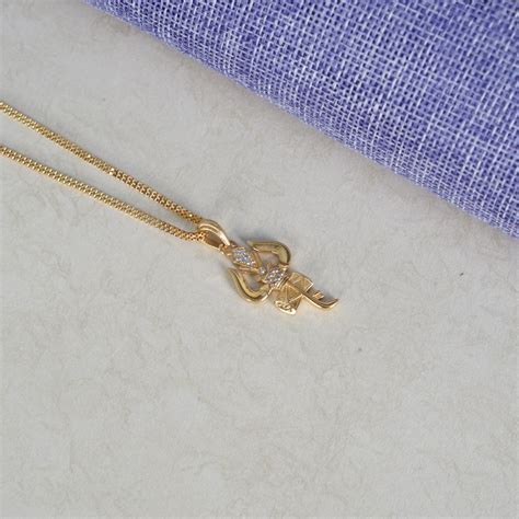 Trishul Premium Gold Plated Chain Pendant (Chain-20inch)