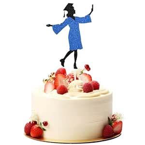 1 PCS Girl Graduation Cake Topper with Grad Cap Diploma Double Sided ...