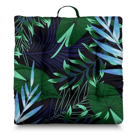 Palm Inspired Oversized Floor Cushion - 9-Point Stitched Zabuton with ...