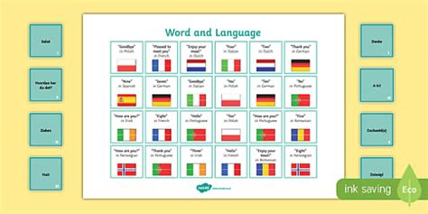 European Day of Languages Game - Matching Board Game