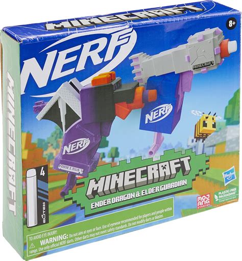 Nerf MicroShots Minecraft Ender Dragon And Elder Guardian Mini Blaster ...