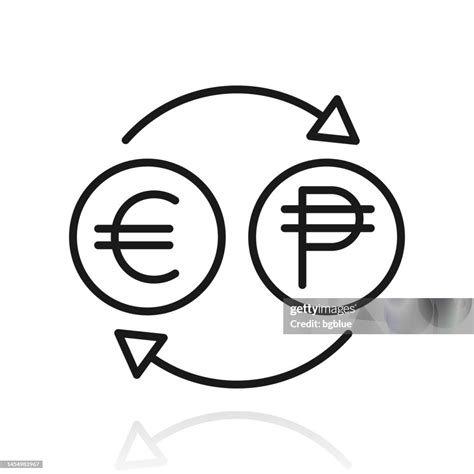 Currency Exchange Euro Peso Icon With Reflection On White Background ...