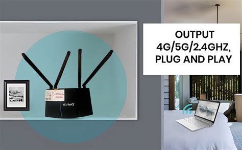EVteQ Wireless Router 4G/5G Mobile Sim Based Router with Four Antenna ...