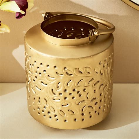 Buy Splendid Gold Rush Cora Metal Hurricane Candle Holder from Home ...
