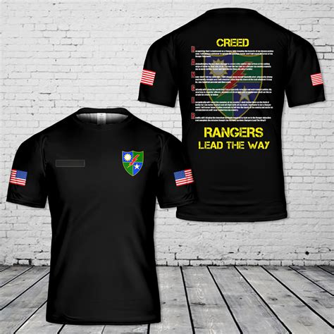 Custom Name US Army 75th Ranger Regiment Creed T-Shirt 3D – Merch Gears