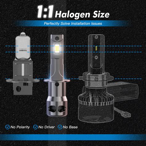 BEVINSEE H3 70W 12000LM LED Fog Light Globes Bulbs Halogen Replace ...