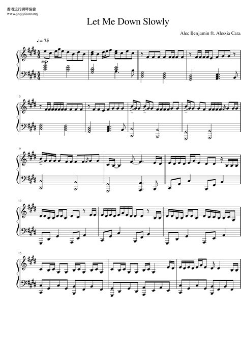 Alec Benjamin-Let Me Down Slowly Sheet Music pdf, - Free Score Download ★
