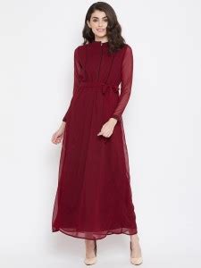 La Zoire Women Gown Maroon Dress - Buy La Zoire Women Gown Maroon Dress ...
