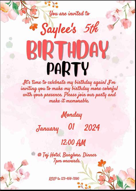 Create custom birthday invitations online - easyinvite