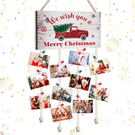 Amazon.com: Christmas Card Holder Wall Hanging Picture Holders with 24 ...