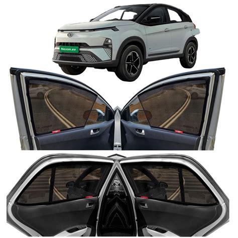 KINGSWAY® Nexon EV Car Sun Shade Half Cut Magnetic Curtains for 2023 ...