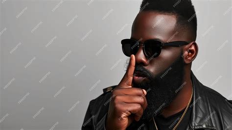 Shushing Gesture Silent Black Man | Premium AI-generated image