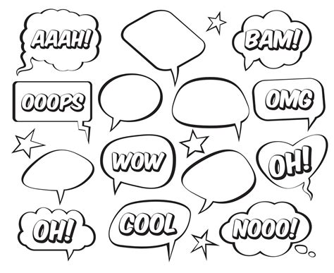 Set of comic speech balloons on white background. Vector Illustration ...