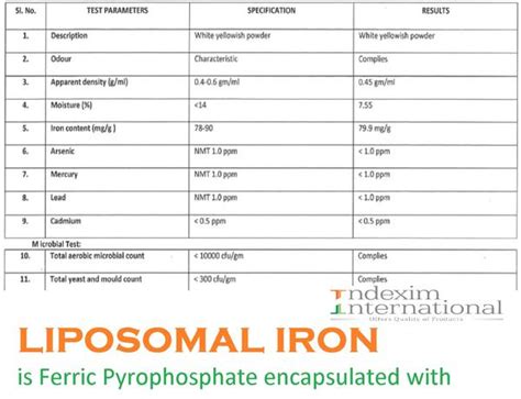 Liposomal Iron , liposomal ferric pyrophosphate Products at price INR ...
