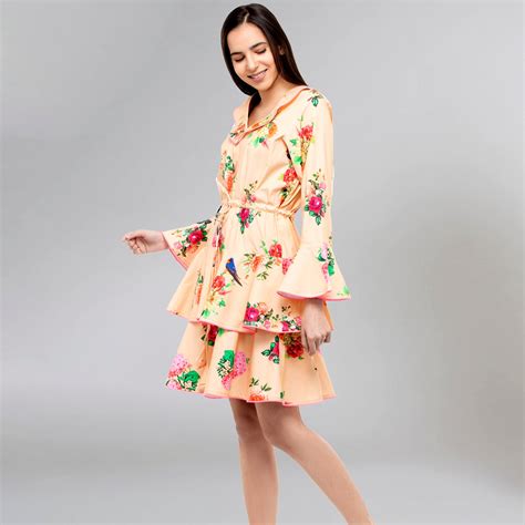 Yellow Floral Frill Dress | First Resort by Ramola Bachchan