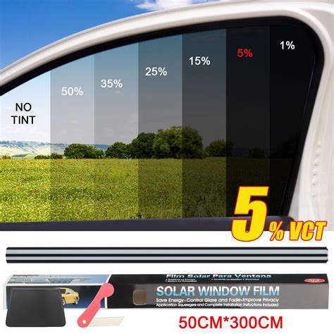 300CM 5% VLT Uncut Roll Window Tint Film 20" x 10ft Feet Car Home ...