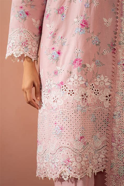 Cross Stitch Seher Cambric – Garnet Blush-3 Piece Printed Suit – YourLibaas