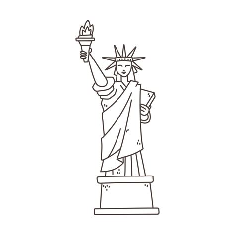 statue of liberty outline 3672480 Vector Art at Vecteezy