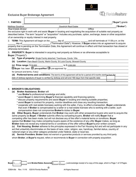 Free Printable Buyer's Agency Agreement Templates [PDF & Word]