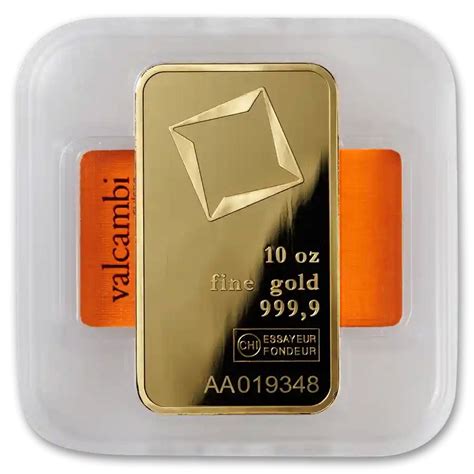 Buy 10 oz Gold Valcambi Bar with Assay Card at Ubuy India