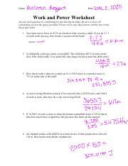 Image result for Work and Power Probles Worksheet