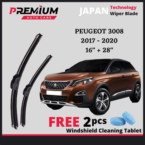 🔥 PEUGEOT 3008 MK2 [2017-2021] PREMIUM RUBBER WIPER BLADE JAPAN TECHNOLOGY WIPER BLADE ...