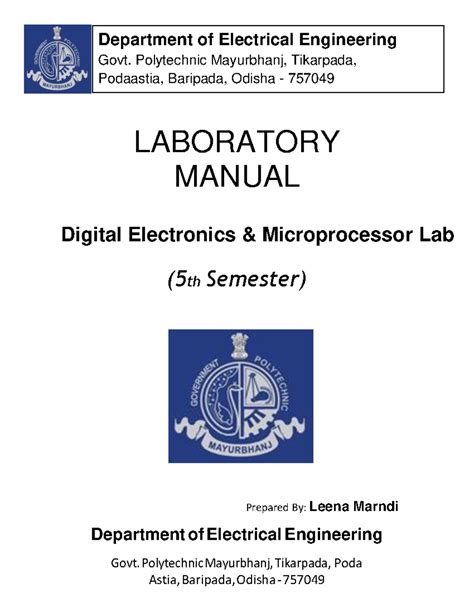 Digital microprocessor lab manual 5th sem - LABORATORY MANUAL Digital ...