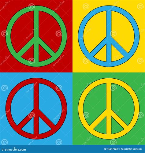 Pop art peace symbol icons stock vector. Illustration of peacemaker ...