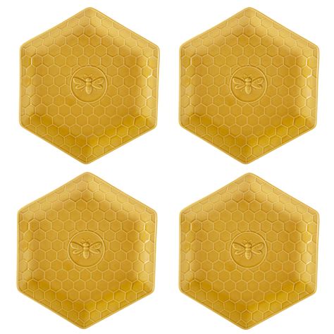 Certified International French Bees Set of 4 Embossed Honeycomb Dinner ...