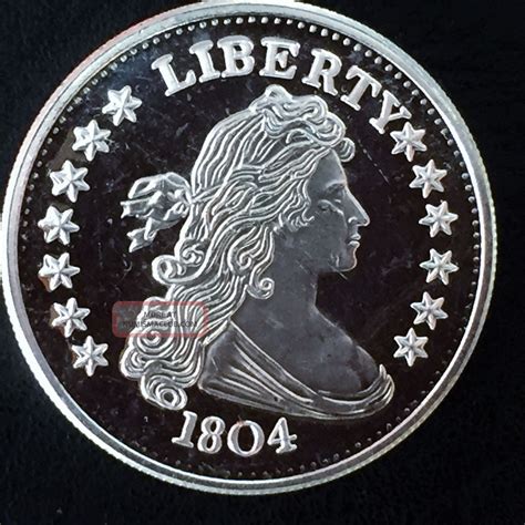 Liberty 1804 Bust Dollar Design " Copy " 1 Troy Oz. 999 Silver Art Round M7