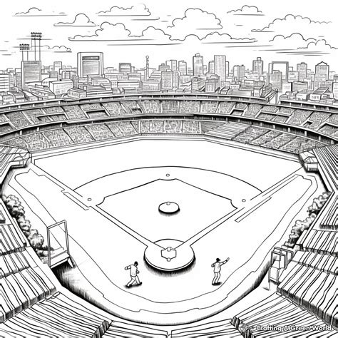 Baseball Stadium Coloring Pages