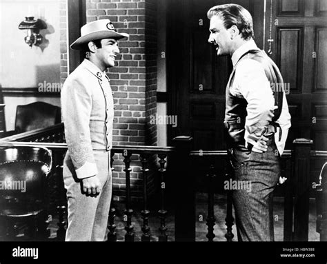 GUNFIGHT IN ABILENE, from left: Bobby Darin, Leslie Nielsen, 1967 Stock ...