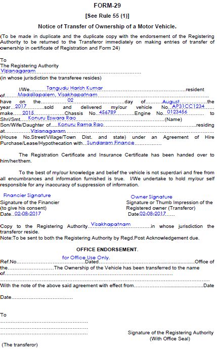 Image result for RTO Form 22