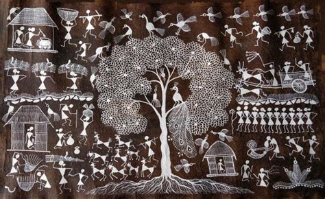 Warli Wall Paintings on Canvas Online | Traditional Warli Folk Art from ...