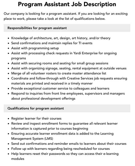 Image result for Program Assistant