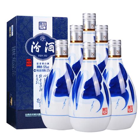 汾酒 白酒 青花20 清香型 高度白酒 53度 375ml*6瓶 整箱装【图片 价格 品牌 评论】-京东