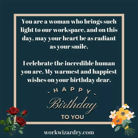 Birthday Wishes for Female Coworker