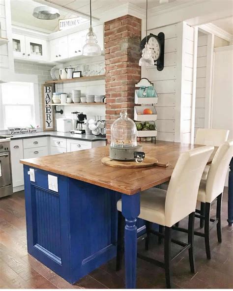 Small Blue Kitchen Island With Seating at Dorothy Lim blog