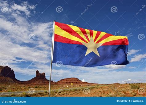 Arizona Flag on Wind stock photo. Image of sign, rays - 35501314