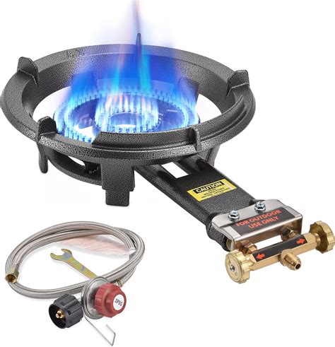 ARC Outdoor Propane Burner Stove, Single Cast Iron Portable With 0-20 ...