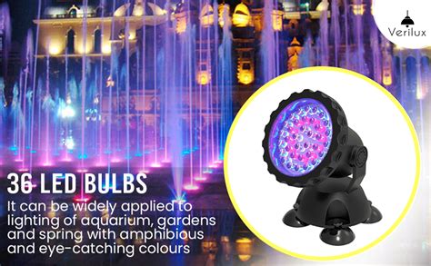 Verilux Garden Fountain Pool Pond 36 LED Underwater Spot Light ...