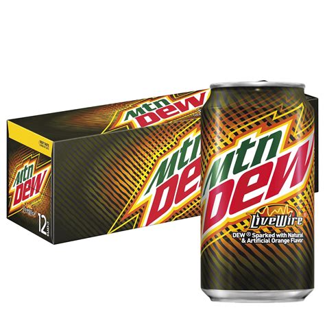 Mountain Dew Live Wire Orange Soda Pop, 12 fl oz, 12 Pack Cans ...