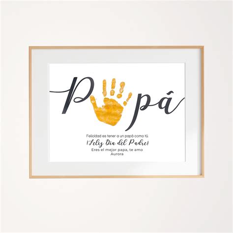 Papa Handprint Art in Spanish, DIY Personalizable Father's Day/birthday ...