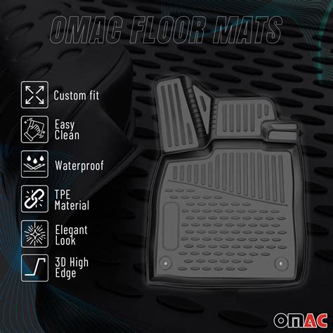 OMAC Floor Mats Liner for Nissan Rogue Sport 2017-2022 Black TPE All ...