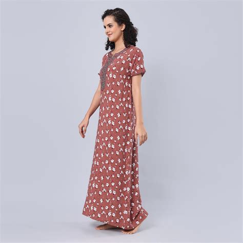 Evolove Women's Viscose Liva Long Maxi Night Gown Nighty Dress With Po ...