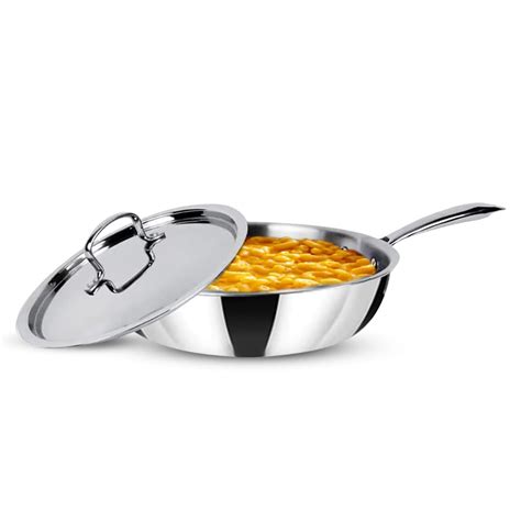 Buy SAVYA HOME Triply Stainless Steel Frying Pan | 22 cm | 1.5 L ...
