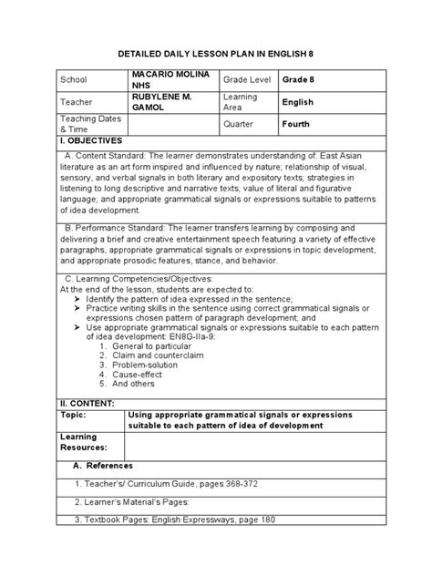 Image result for Sample Cot Lesson Plan Melc Based