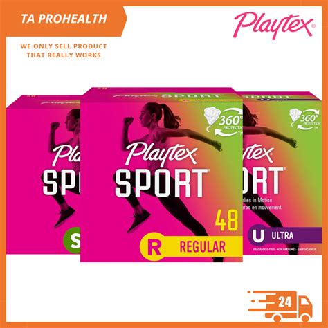Playtex Sport Tampons ( Regular / Super / Super Plus / Ultra ) | Shopee ...